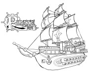 Coloriage Bateau Pirate avec canons