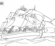 Coloriage Bateau Pirate de Fée Clochette