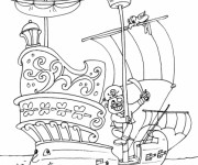 Coloriage Bateau Pirate rigolo