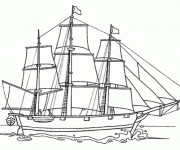 Coloriage et dessins gratuit Bateau voile à imprimer