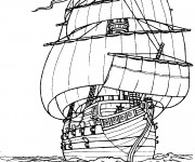 Coloriage Grand Bateau Pirate