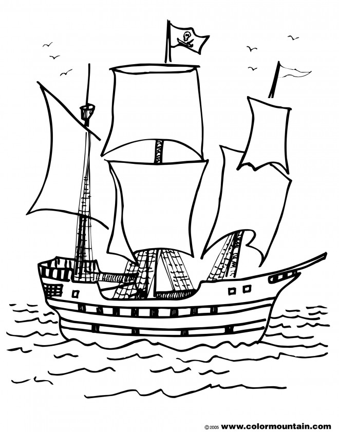 Coloriage Bateau Pirate gratuit à imprimer liste 40 à 60