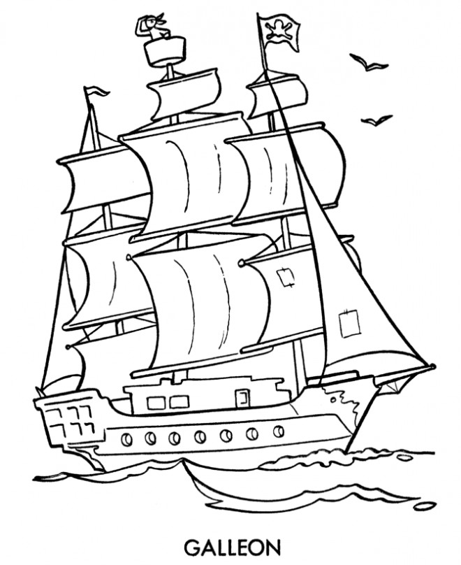 Coloriage Bateau Pirate gratuit à imprimer liste 40 à 60