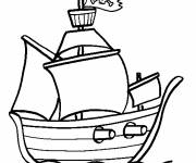 Coloriage Petit bateau pirates