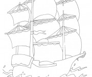 Coloriage un Bateau Pirate à compléter