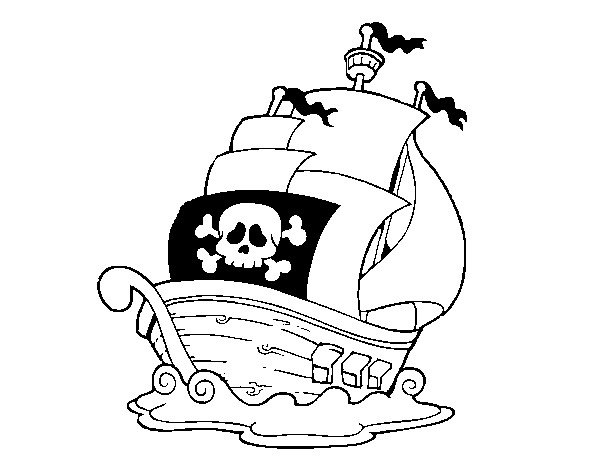 Coloriage et dessins gratuits Une Barque de Pirate à imprimer