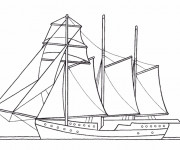 Coloriage Bateau à voile antique en ligne