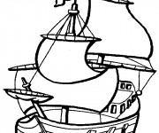 Coloriage et dessins gratuit Bateau à voile vectoriel à imprimer