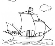 Coloriage Bateau anglais du Moyen Âge