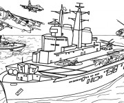 Coloriage Bateau de guerre dessin gratuit à imprimer