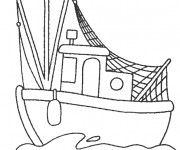 Coloriage Bateau de pêche maternelle