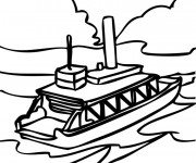 Coloriage Bateau de transport en mission