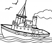 Coloriage et dessins gratuit Bateau qui navigue dans l'eau à imprimer