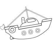 Coloriage Bateau simplifié en couleur