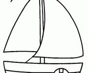 Coloriage Bateau sous les rayon de soleil