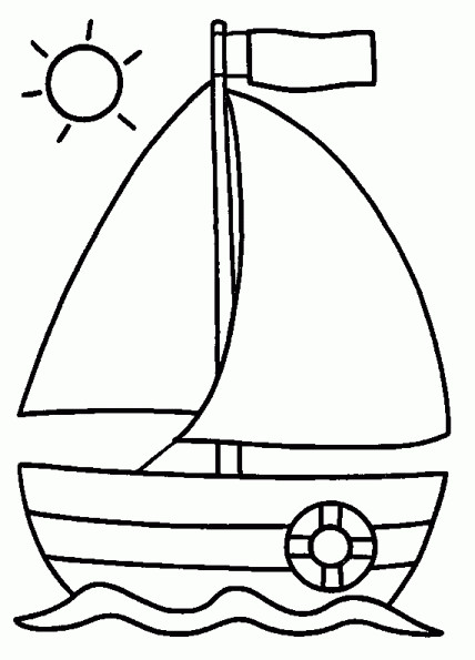 Coloriage Bateau Sous Les Rayon De Soleil Dessin Gratuit à