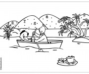 Coloriage Les animaux naviguent leur Bateau