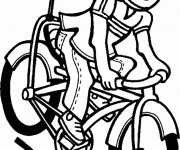 Coloriage Cycliste sur son Vélo