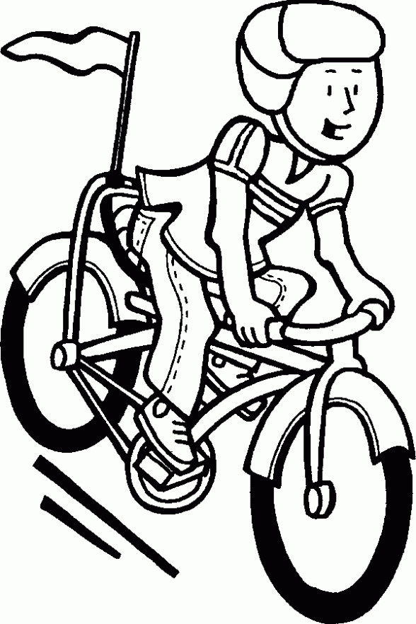 Coloriage Cycliste sur son Vélo dessin gratuit à imprimer