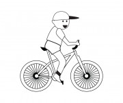 Coloriage Illustration d'enfant sur son Vélo