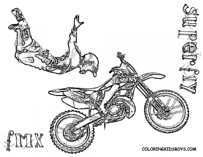 Coloriage Moto Cross De Course Dessin Gratuit à Imprimer