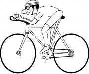 Coloriage Un Cycliste pendant Un Tour