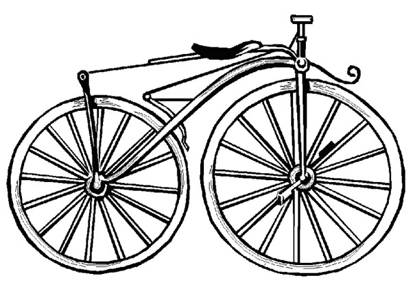 Coloriage et dessins gratuits Un Vélo ancien à découper à imprimer