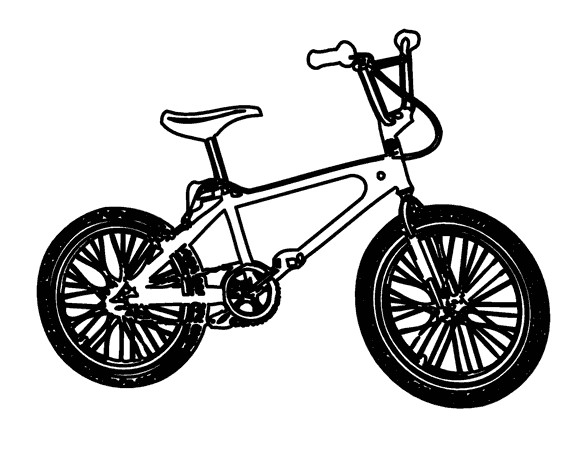 Coloriage et dessins gratuits Vélo en noir et Blanc à imprimer