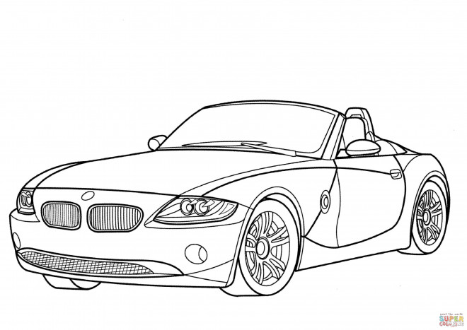 Coloriage BMW décapotable dessin gratuit à imprimer