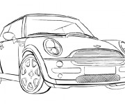 Coloriage et dessins gratuit BMW Mini Cooper à imprimer