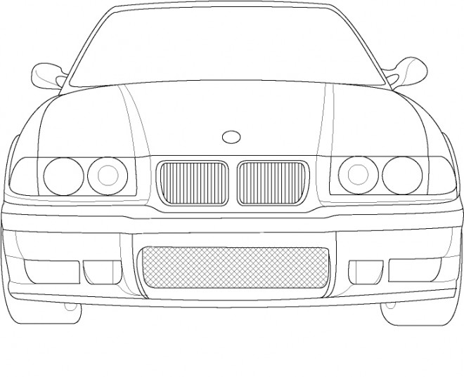 Coloriage et dessins gratuits BMW vue de face à imprimer