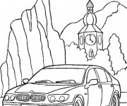 Coloriage Voiture BMW dans la Nature