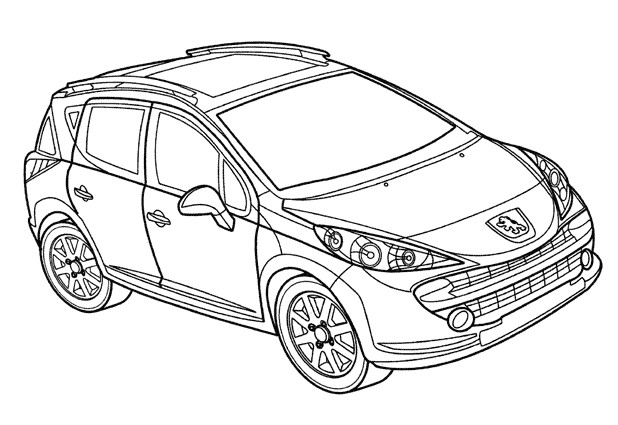 Coloriage Voiture Peugeot dessin gratuit à imprimer
