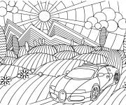 Coloriage Bugatti &agrave; la campagne