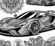 Coloriage Bugatti a motif complexe