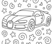 Coloriage Bugatti &agrave; motif pour maternelle