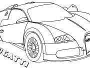 Coloriage Bugatti au moteur puissant