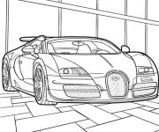 Coloriage Bugatti au stand
