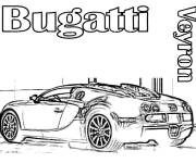 Coloriage Bugatti auto &agrave; moteur puissant