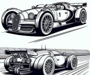 Coloriage Bugatti Bolide contre vintage