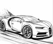 Coloriage Bugatti Chiron super rapide