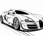Coloriage Bugatti Chiron sur la piste