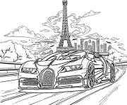 Coloriage Bugatti circule les rues de Paris