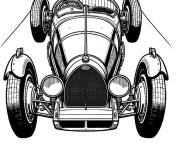 Coloriage Bugatti classique vue de haut