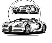 Coloriage Bugatti coup&eacute;