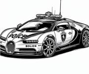 Coloriage Bugatti de police style dessin anim&eacute;