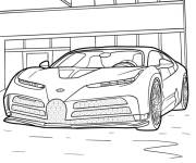 Coloriage Bugatti devant la maison