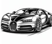 Coloriage Bugatti Divo en noir et blanc