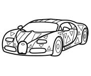 Coloriage Bugatti en trait gras