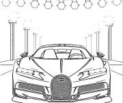 Coloriage Bugatti expos&eacute;e dans un showroom